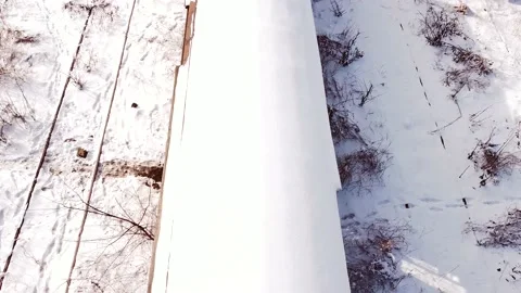 Close, revival shot with drone of abandoned freight trains at railway station. Stock Footage 149824765