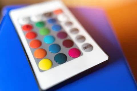 Close-up RGB light source control panel. Stock Photos