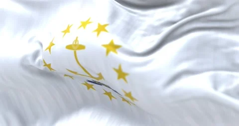 Close-up of the Rhode Island state flag waving. Stock-Footage 230486902
