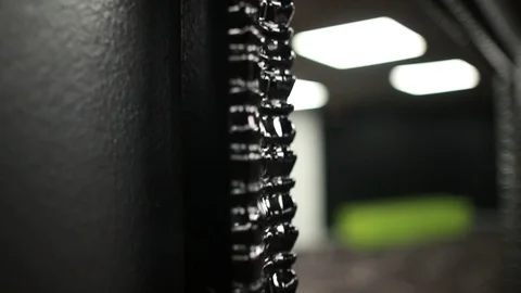 Close-up of the ribbed metal frame of the wall mirror Stock Footage 128949653