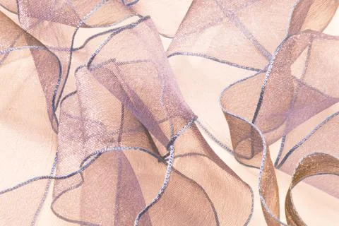 Close up of Ribbons On Background, wavy pattern like flower Stock Photos