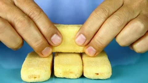Close up rice crackers in plate, in studio Chiangmai  Thailand. Stock Footage 168954883