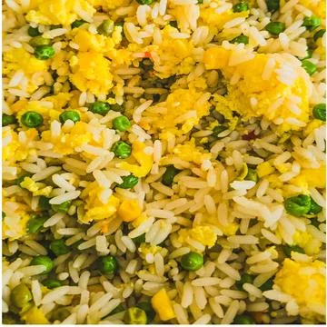 Close up of rice with eggs Stock Photos