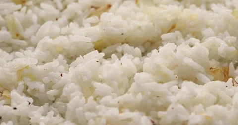 Close-up Rice with fried onions. Stock Footage 249526173