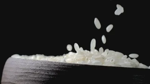 Close-up of rice, grain, grain fall Stock Footage 234164490