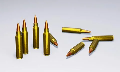 Close up of rifle bullets Stock Illustration