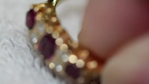 Close up of rings at a store San Francisco CA USA August 5 2026 Stock-Footage 344475545