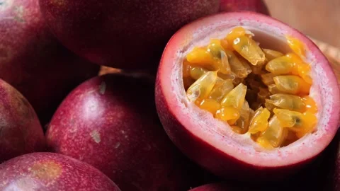 Close-up of ripe passion fruit. Stock Footage 335024983