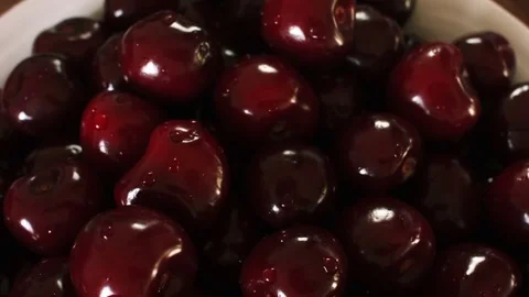 Close-up of a ripe sweet cherry Stock Footage 79316700