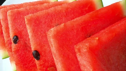 Close-up of ripe watermelon slices. Stock Footage 337115109