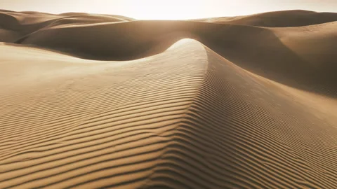 Close up of rippled texture on sand surface in desert nature in low sunshine 4K Stock Footage 241687737