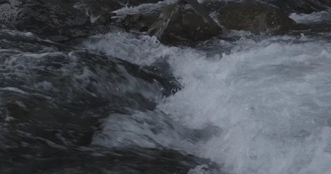 Close-up of a river and some rocks - 4K, AppleProRes 422 Stock Footage 92215065