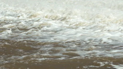 Close-up of river foam after a river rapid. Stock Footage 213515393