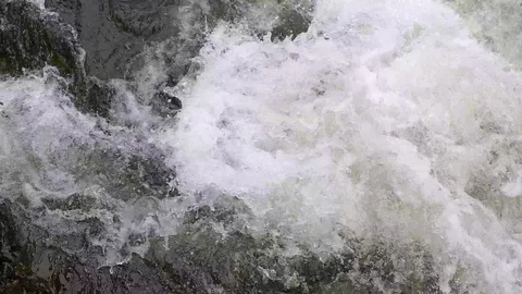 Close up of a river rapid.  Whitewater. Cold water. Stock Footage 93384345