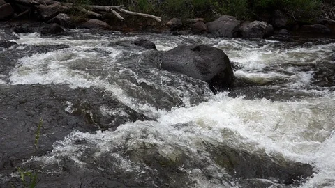 Close up of a river rapid.  Whitewater. Stockbeeldmateriaal 117159258