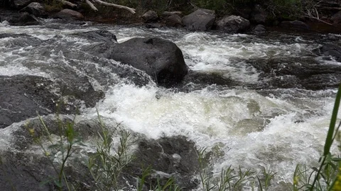 Close up of a river rapid.  Whitewater Stock Footage 117159341