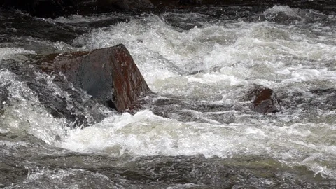 Close up of a river rapid.  Whitewater Stockbeeldmateriaal 117159988