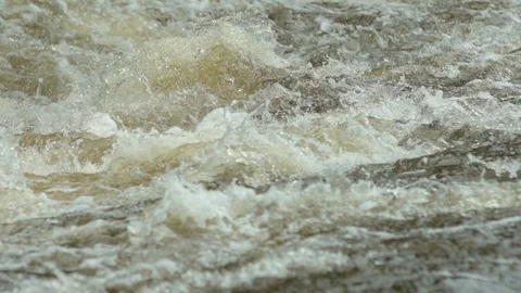 Close-up on river rapids in slow-motion Stock Footage 88342271