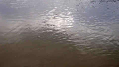 Close-up of river, Ripples on water surface. Abstract nautical nature.  Stock Footage 297657032