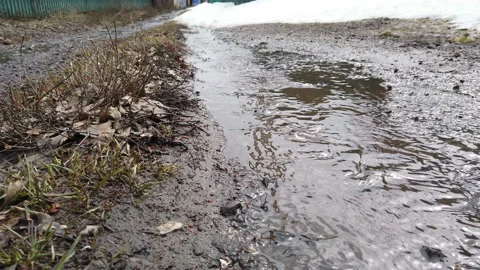 Close up of river stream flowing down over the grey stones. Stock Footage 152484979
