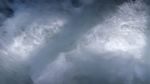 Close-up of the river threshold. River barrier, river overlap, Hydraulic structu Stock Footage 162101160