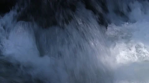 Close-up of the river threshold. River barrier, river overlap, Hydraulic structu Stock Footage 162101654