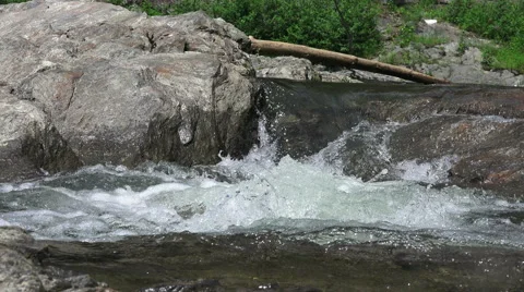 Close Up River Water Flowing Over Rocks And Stones 04 Stock Footage 52087185