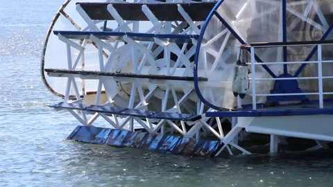 Close Up Riverboat Stock Footage 85567628