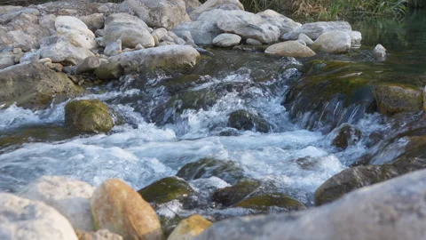 Close-up of a river's flowing water Stock Footage 265105491