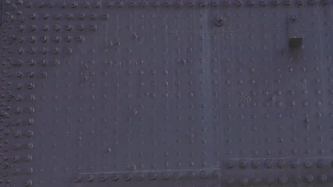 Close-Up of Riveted Steel Texture on Steam Locomotive in Pueblo Colorado USA Stock Footage 333081016