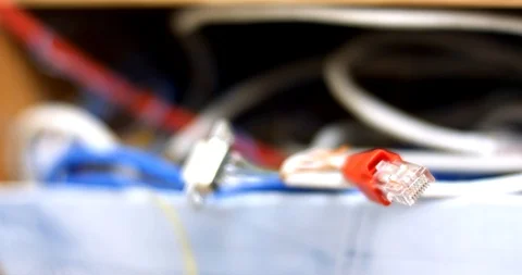 Close up of RJ45 Plug Lan Network Stock Footage 102382769