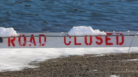 Close-Up of Road Closed Sign Stock Footage 36030955