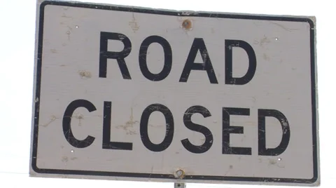 Close up of road closed sign Stock Footage 39636866