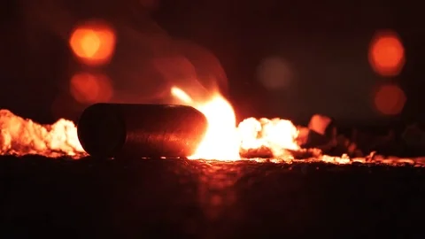 Close Up Road Flare At Night 스톡 동영상 83717478