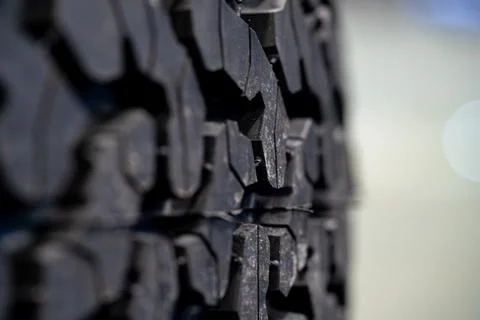 Close up of off road tire tread pattern detail Stock Photos
