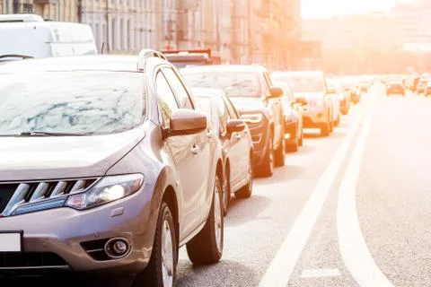 Close-up of the road with traffic Stock Photos