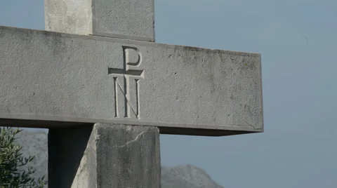 Close Up of Roadside Cross Stock Footage 48855072