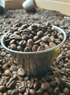 Close-up of roasted and aromatic coffee beans Stock Photos