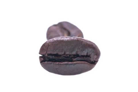 Close up roasted coffee bean isolated on white Stock Photos