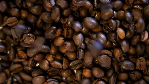 Close up roasted coffee beans Stock Footage