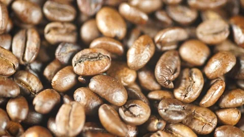 Close-up of roasted coffee beans. Stock Footage 131264063