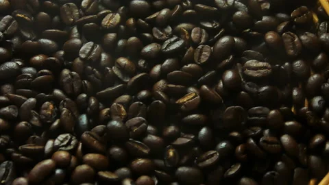 Close-up Roasted coffee beans Stock Footage 155052493