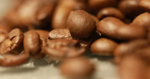 Close Up Of Roasted Coffee Beans Stock Footage 202239790