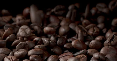Close-Up of Roasted Coffee Beans Macro Footage – Calibrated Colors Stock Footage 317191758
