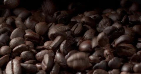 Close-Up of Roasted Coffee Beans Macro Footage – Calibrated Colors Stock Footage 317191763