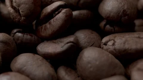 Close-Up of Roasted Coffee Beans Macro Footage – Calibrated Colors Stock Footage 317191791