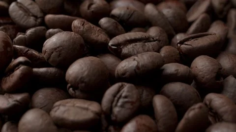 Close-Up of Roasted Coffee Beans Macro Footage – Calibrated Colors Stock Footage 317191815