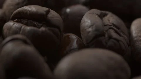 Close-Up of Roasted Coffee Beans Macro Footage – Calibrated Colors Stock Footage 317191929