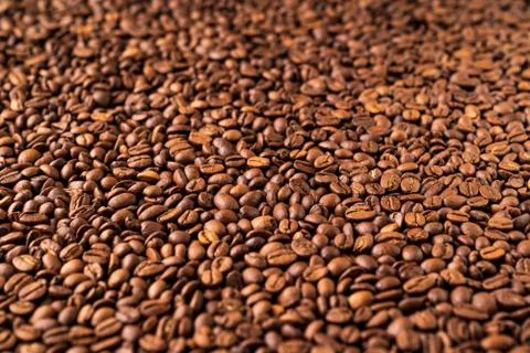 Close-up of roasted coffee beans 스톡 사진