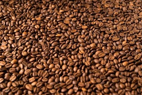 Close-up of roasted coffee beans Stock Photos